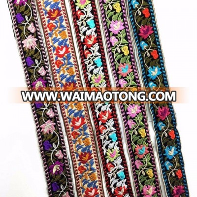 Width 2cm Embroidery Ethnic Jacquard Webbing Woven Tape Vintage Lace Ribbon Trim Collar Tribal Boho DIY Gift Accessories