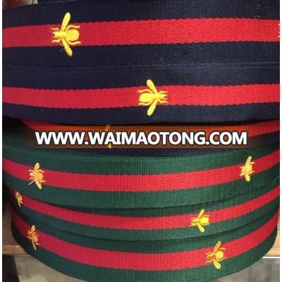 High Quality Polyester Red White Blue Striped Ribbon for Clothing