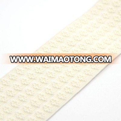 5cm Wide Beige Glitter Jacquard Elastic Band Ribbon For underwear