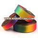 Custom heat transfer printing double face rainbow satin ribbon