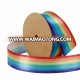 LaRibbons 1 inch Wide 100% Polyester Rainbow Printed Satin Ribbon