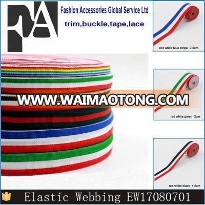 25mm Width Striped Polyester Elastic Webbing For DIY Garment Accessories